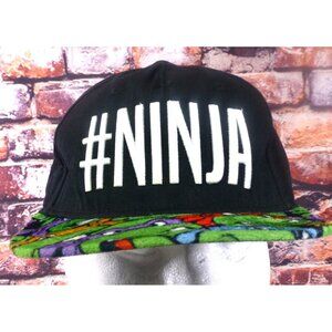 Nickelodeon Ninja Black Snapback Hat Teenage Mutant Ninja Turtles Brim Design